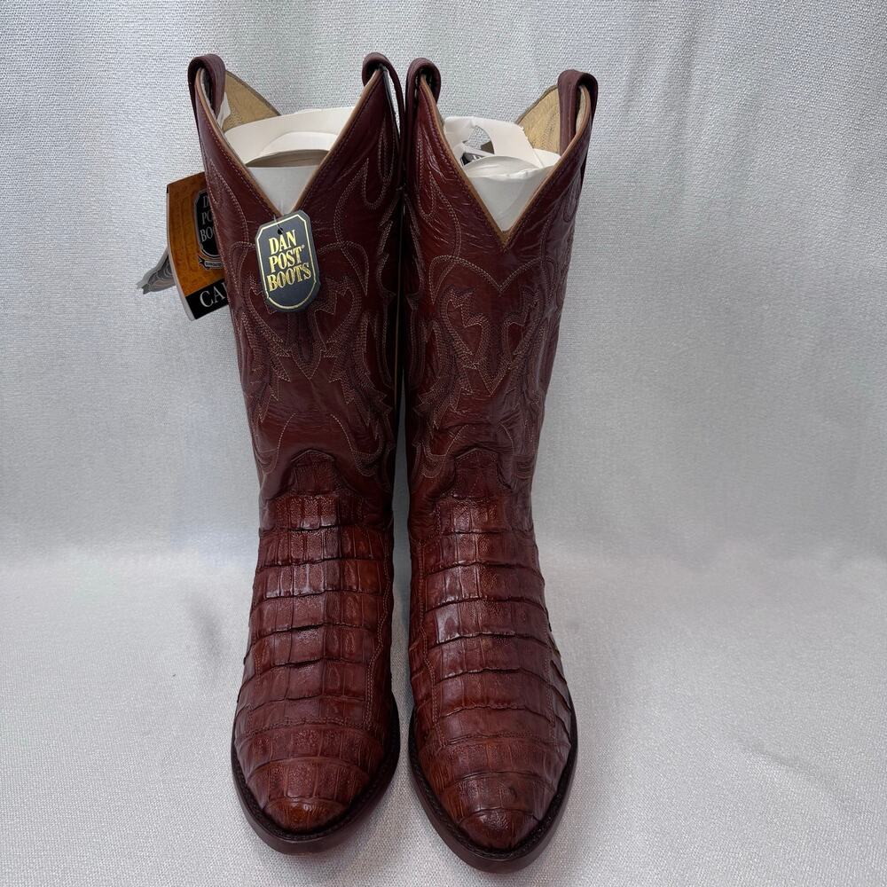 Dan Post Men Western Cognac 13 PCD Caiman Boots Handcrafted Comfort Size 8.5 D